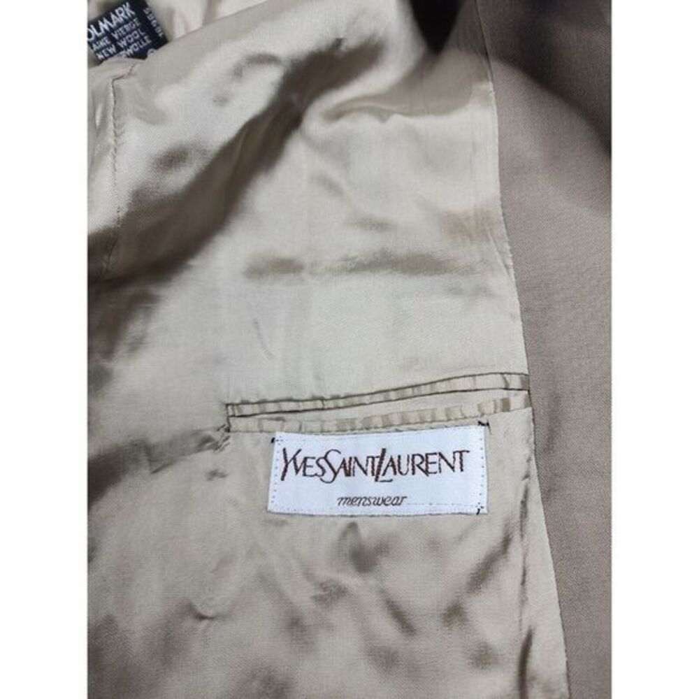YSL Yves Saint Laurent Men Surgical Cuff Blazer Brown Jacket‎ 38 Made In France - Picture 15 of 16